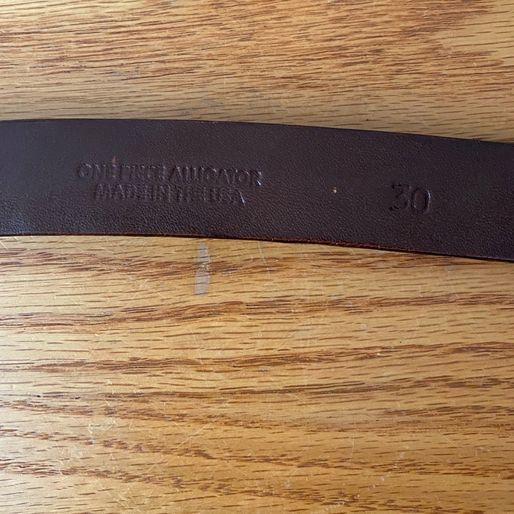 Unbranded Brown 100% Alligator Made in USA Horseshoe Buckle 1” Belt 30 ❗️ - Picture 2 of 8